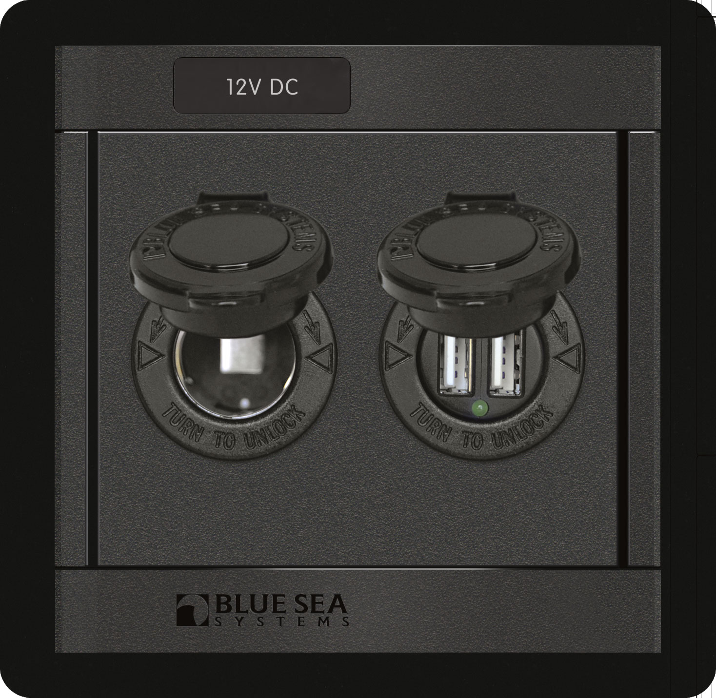 Blue Sea Panel 360 DC 12V Socket Dual USB Charger
