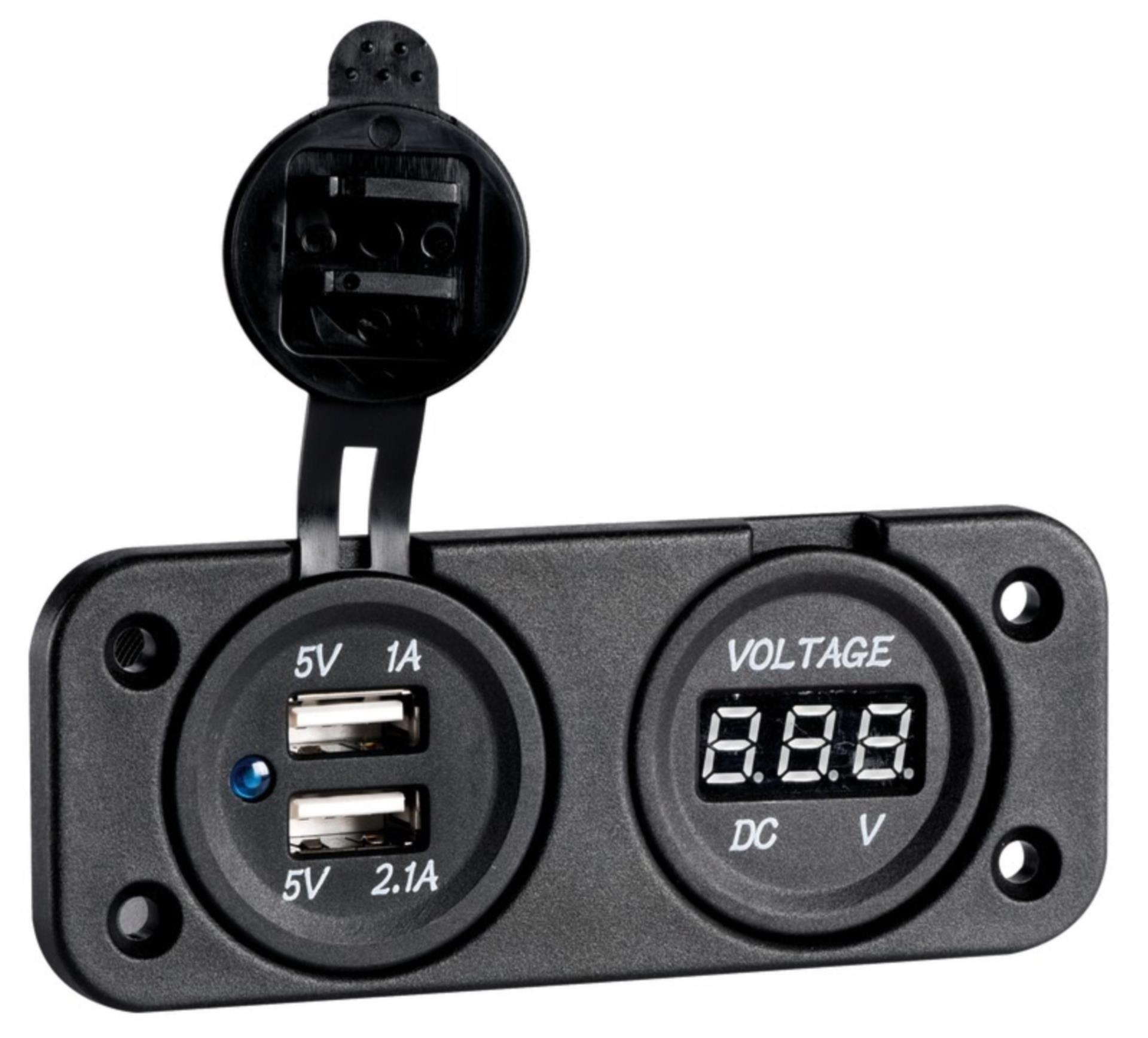 Osculati Voltmeter mit USB Steckdose (Typ A)