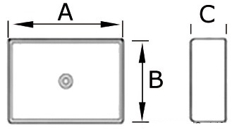 Osculati Rechteckbecken aus Porzellan, weiß (400 x 300 x Höhe 130 mm) Osculati Rechteckbecken aus Porzellan, weiß (400 x 300 x Höhe 130 mm)