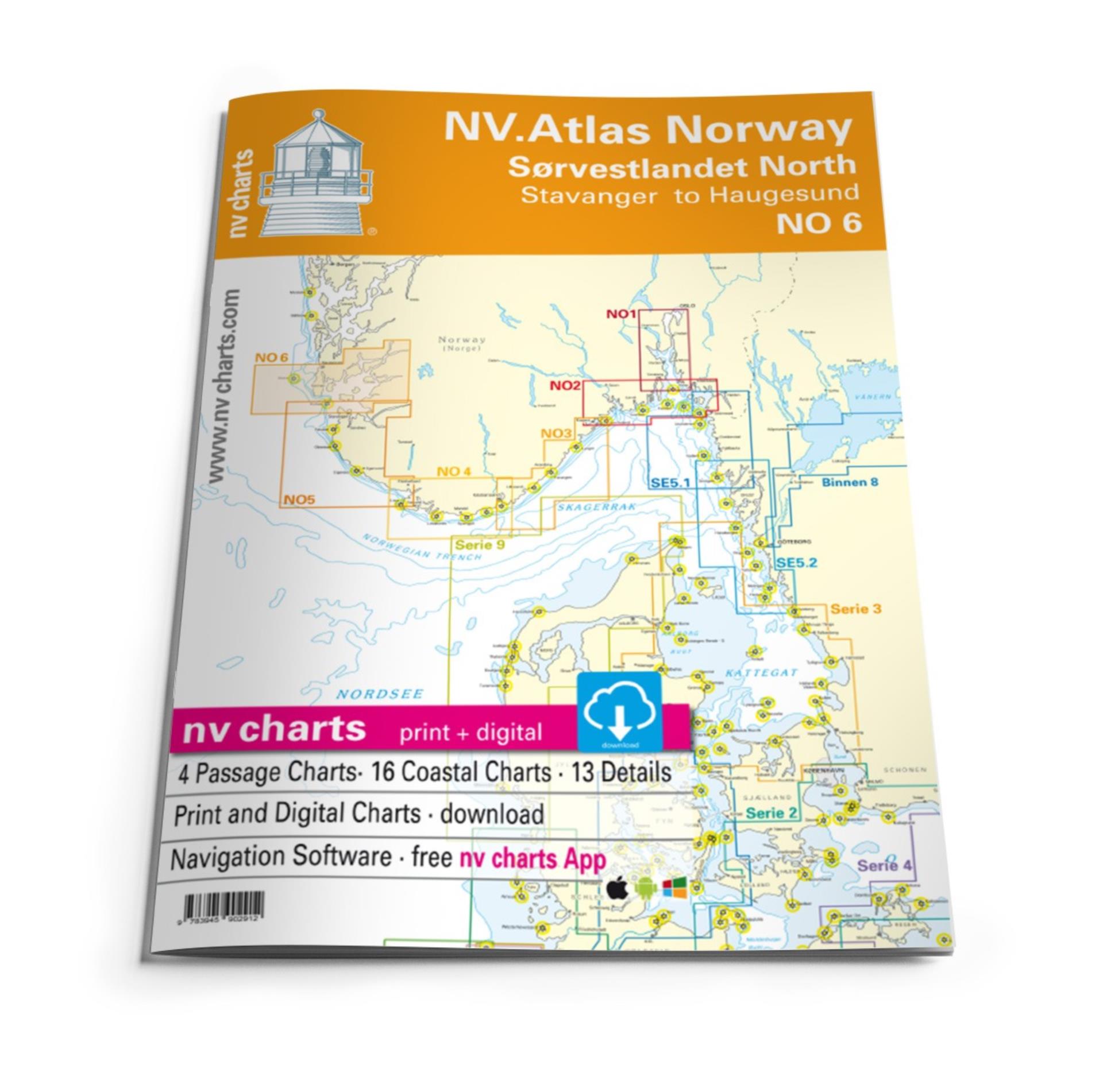 Nautischer Verlag NV Atlas NO6 Sørvestlandet Nord - Stavanger til Haugesund 