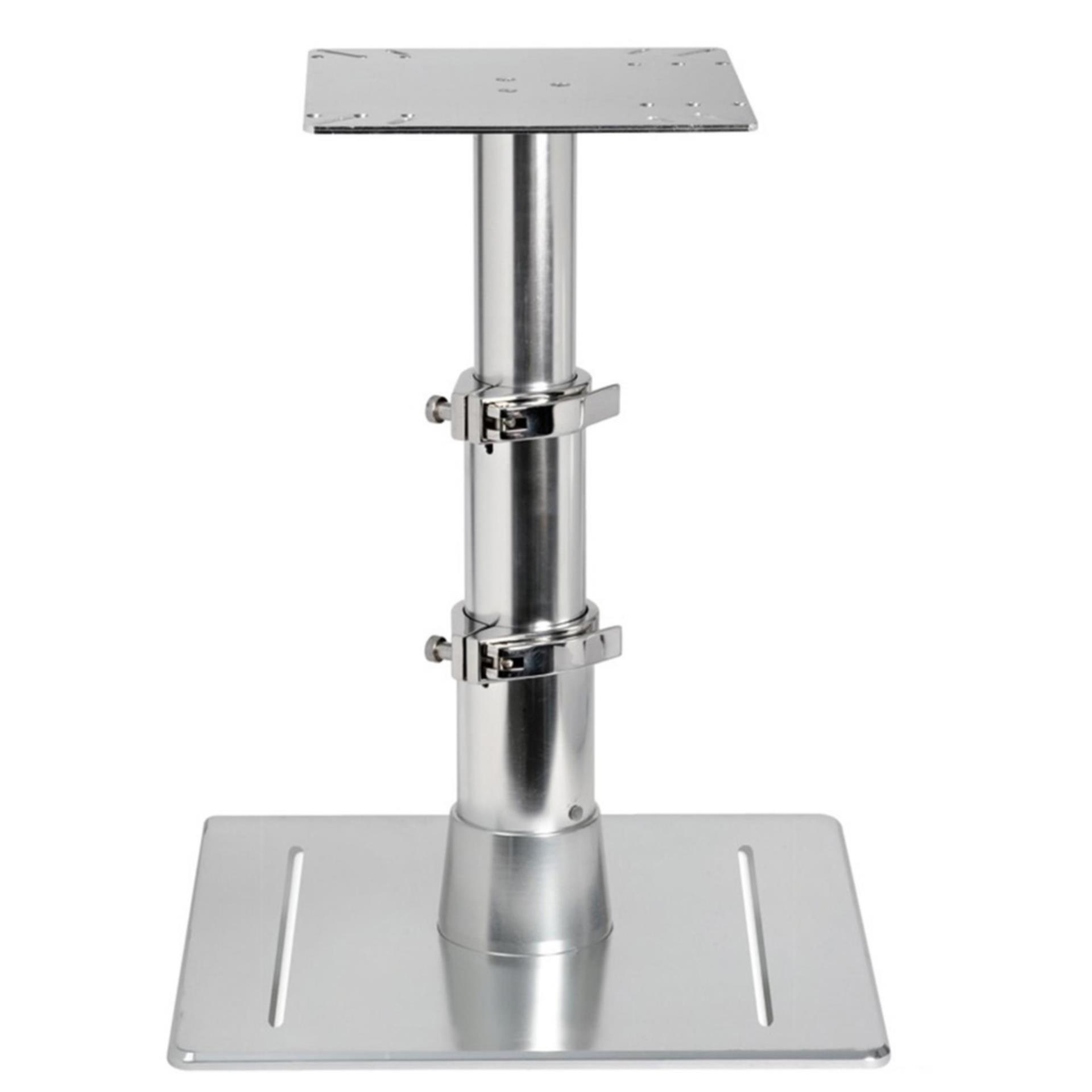 Osculati Teleskop Tischfuss mit Gasfeder, quadratische Grundplatte