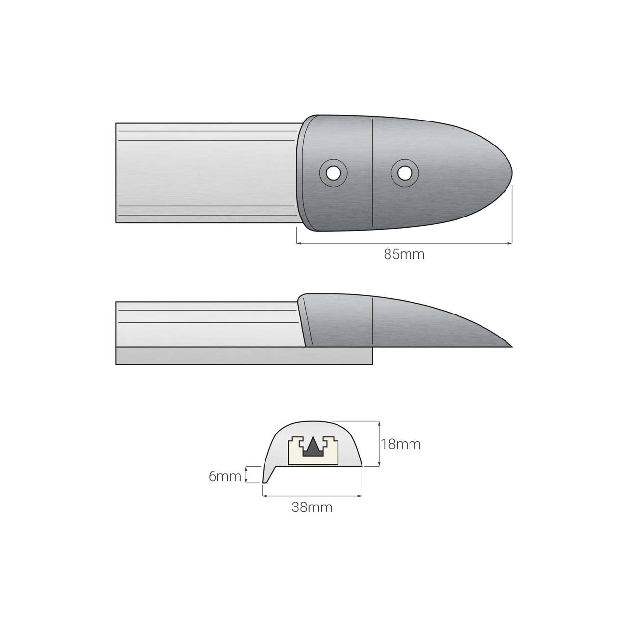 Wilks Scheuerleiste Click 38 mm weiß