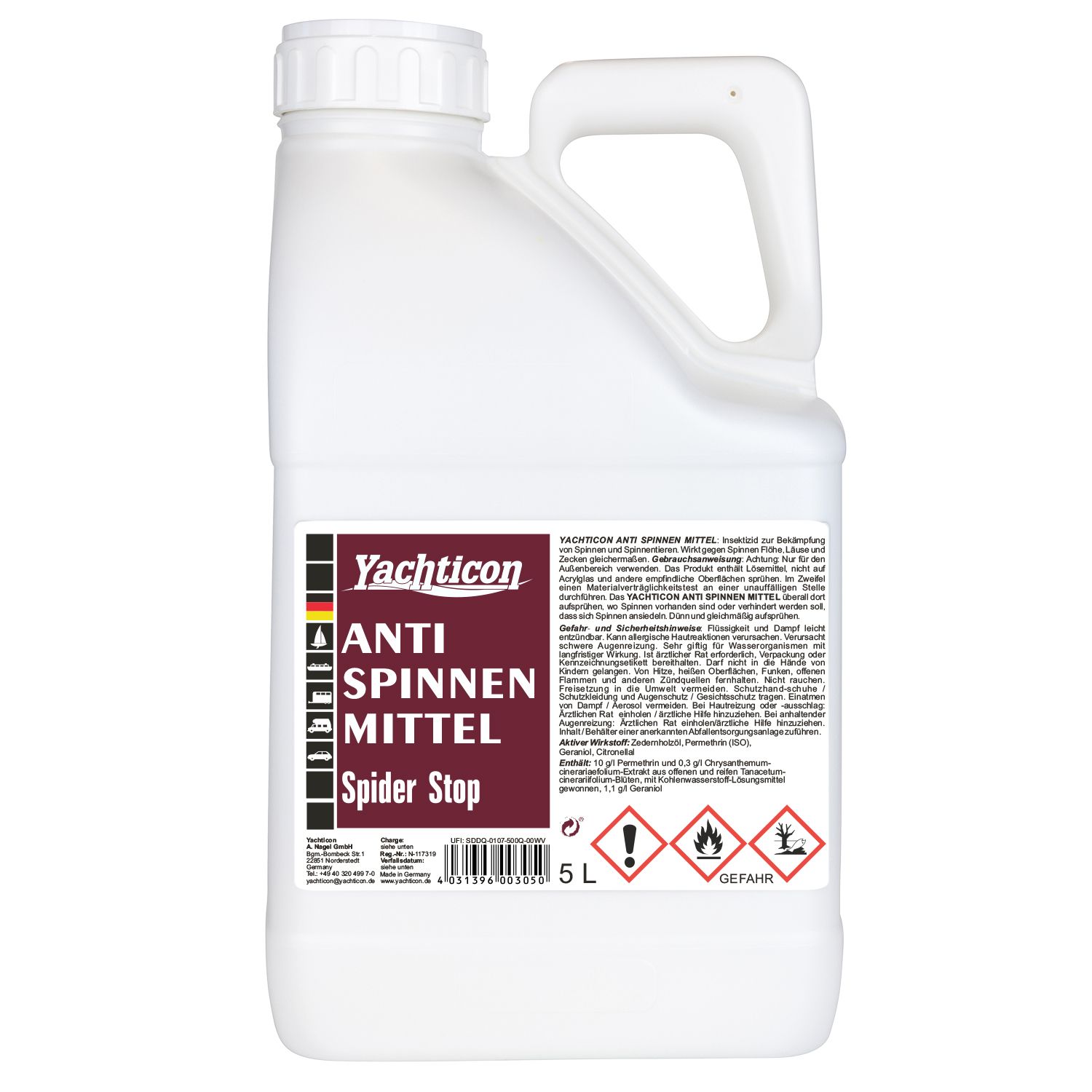 Yachticon Anti Spinnenspray, 5 Liter