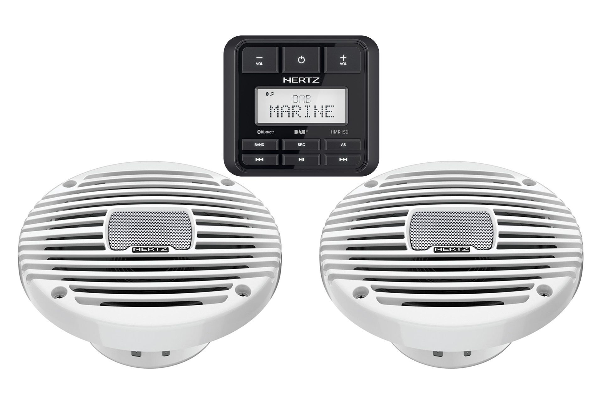 Hertz Marine Audio  Hertz HMR15D im Bundle mit Lautsprecherpaar HEX 6.5 M-W