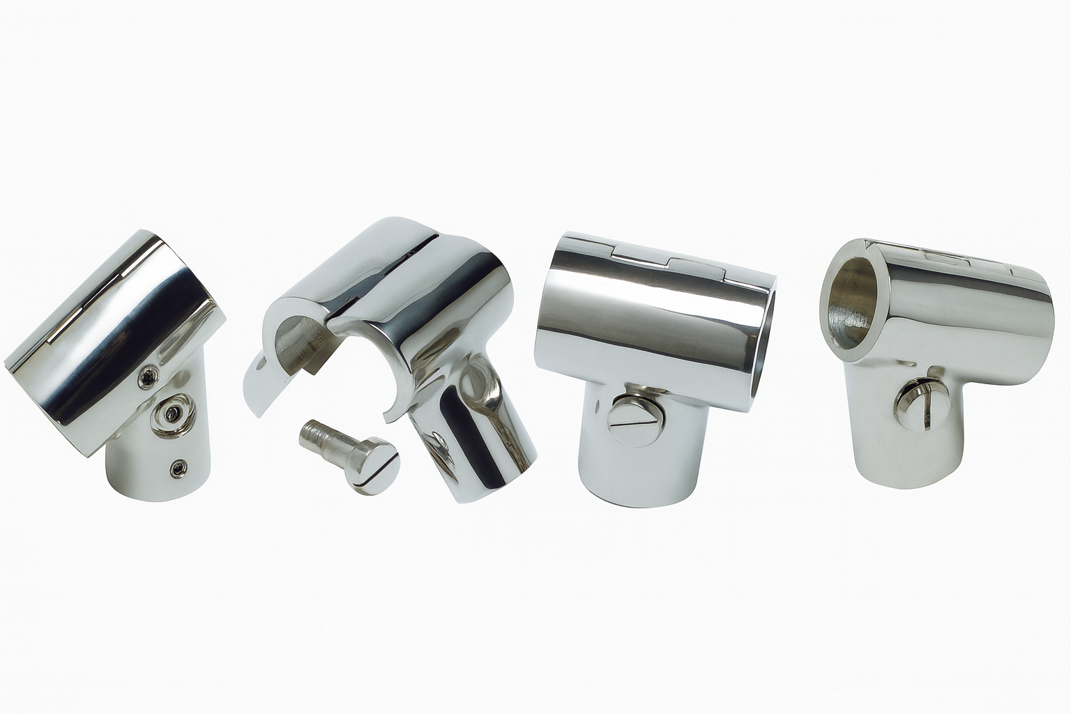 Osculati T-Stück Edelstahl mit Schanier 90°, 22 mmØ Rohr