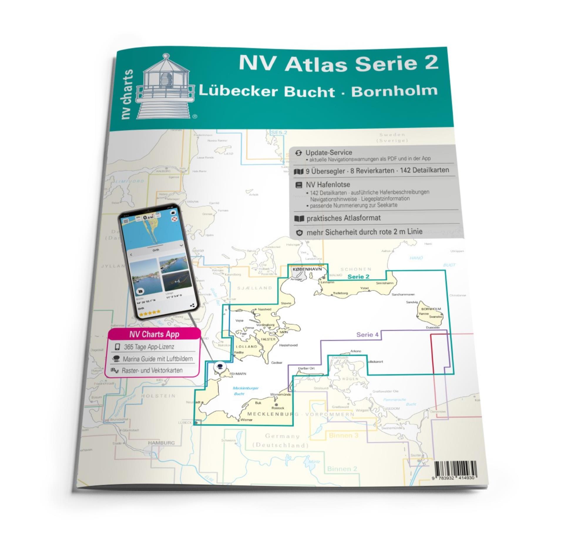 Nautischer Verlag NV Atlas Serie 2 Lübecker Bucht - Bornholm - Kopenhagen