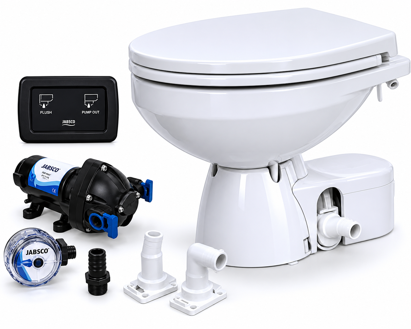 Jabsco Quiet Flush E2 Komfortbecken, 12 V Seespülung