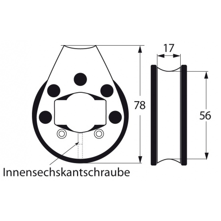 Lindemann Barton Umlenkrollen für Rollfock, 25 mmØ 