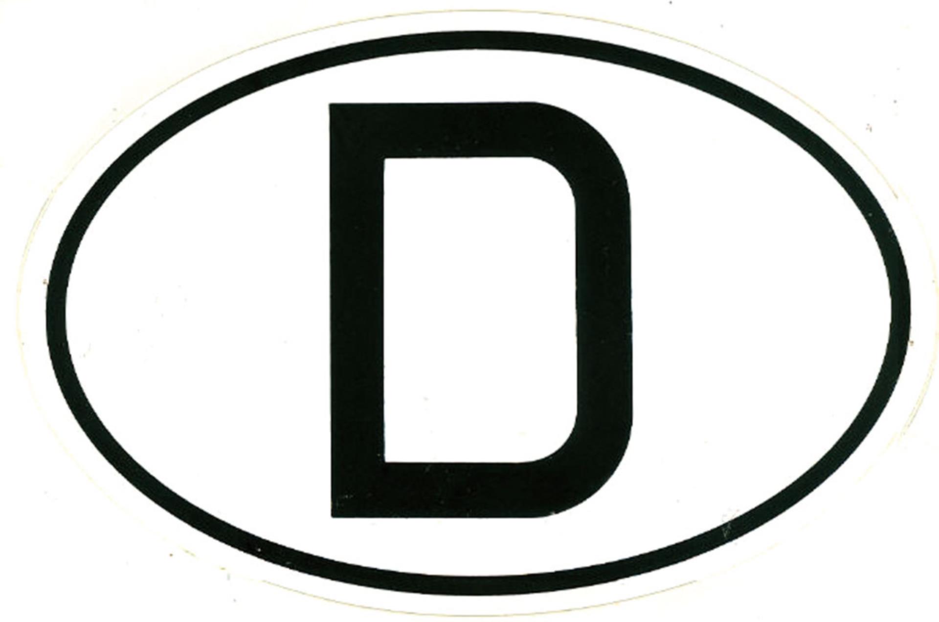 Aufkleber D - Schild, Euro Norm