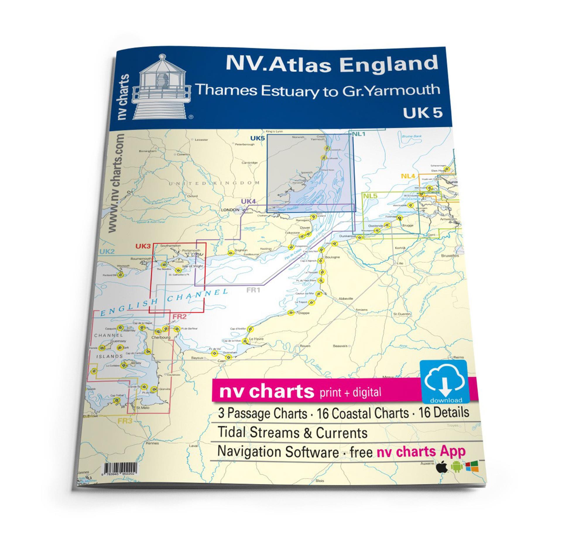 Nautischer Verlag NV Atlas England UK5 - Thames Estuary to Great Yarmouth