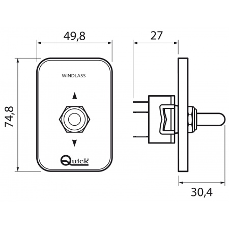 Quick Kontrollpanel WCS820 für Ankerwinde, Schwarz