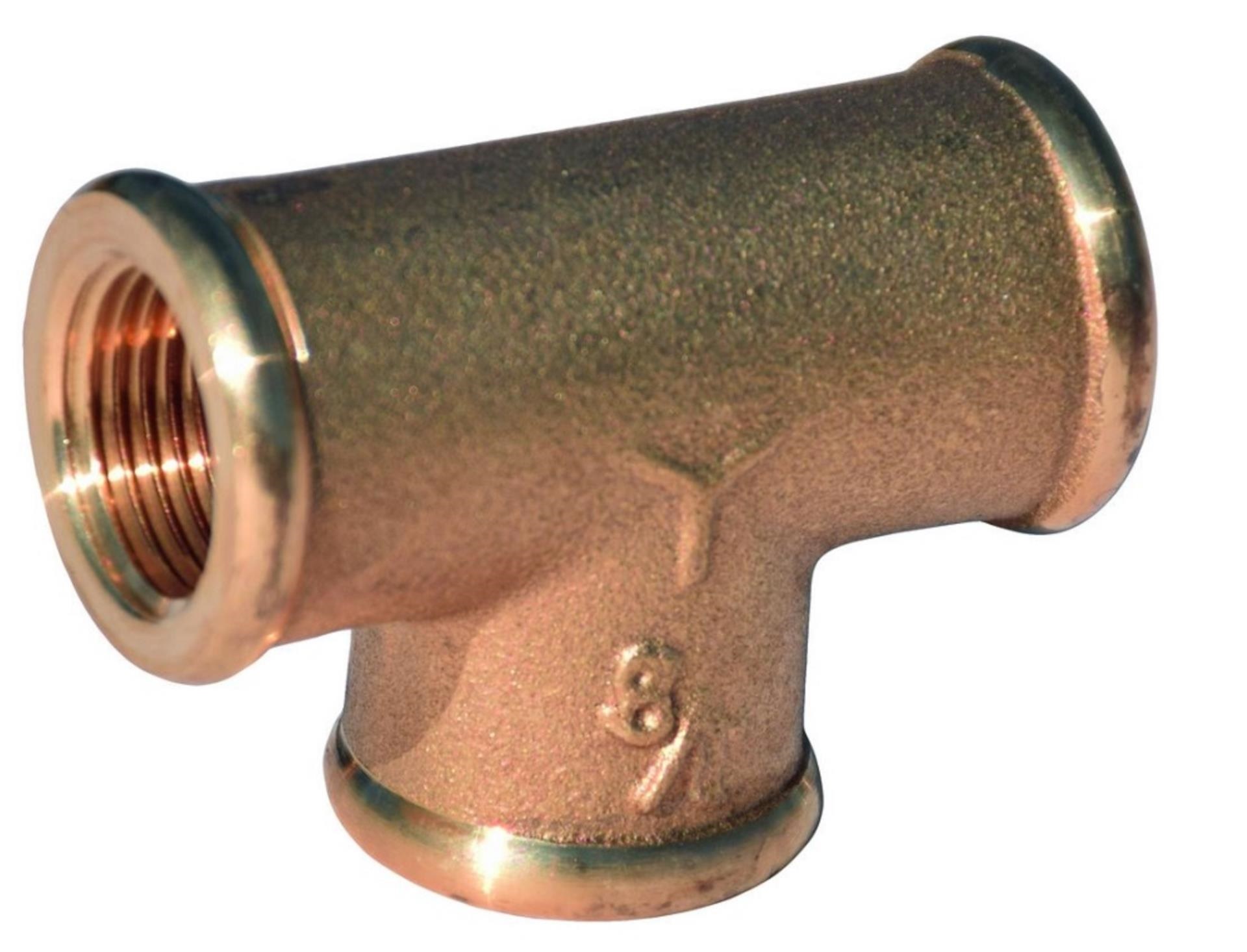 CR Messing Fitting T-Stück 3 x Gewinde innen CR Messing, 3/8"
