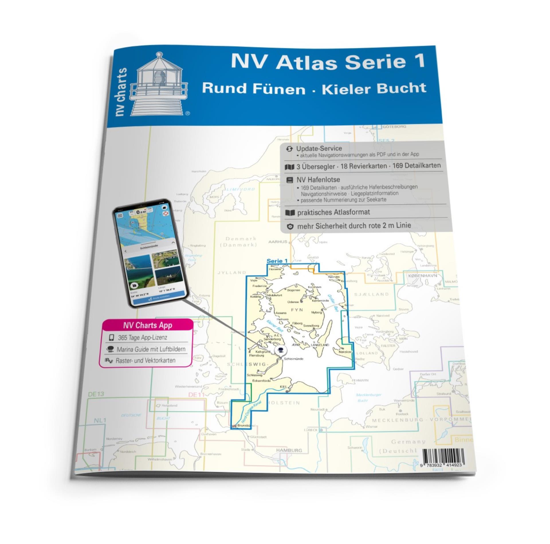 Nautischer Verlag NV Atlas Serie 1 Rund Fünen - Kieler Bucht 