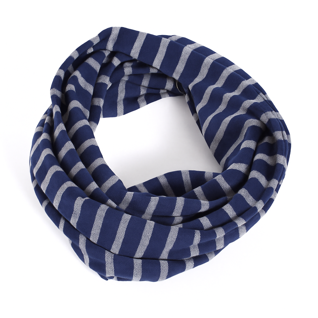 Modas Loopschal doppellagig, blau / grau