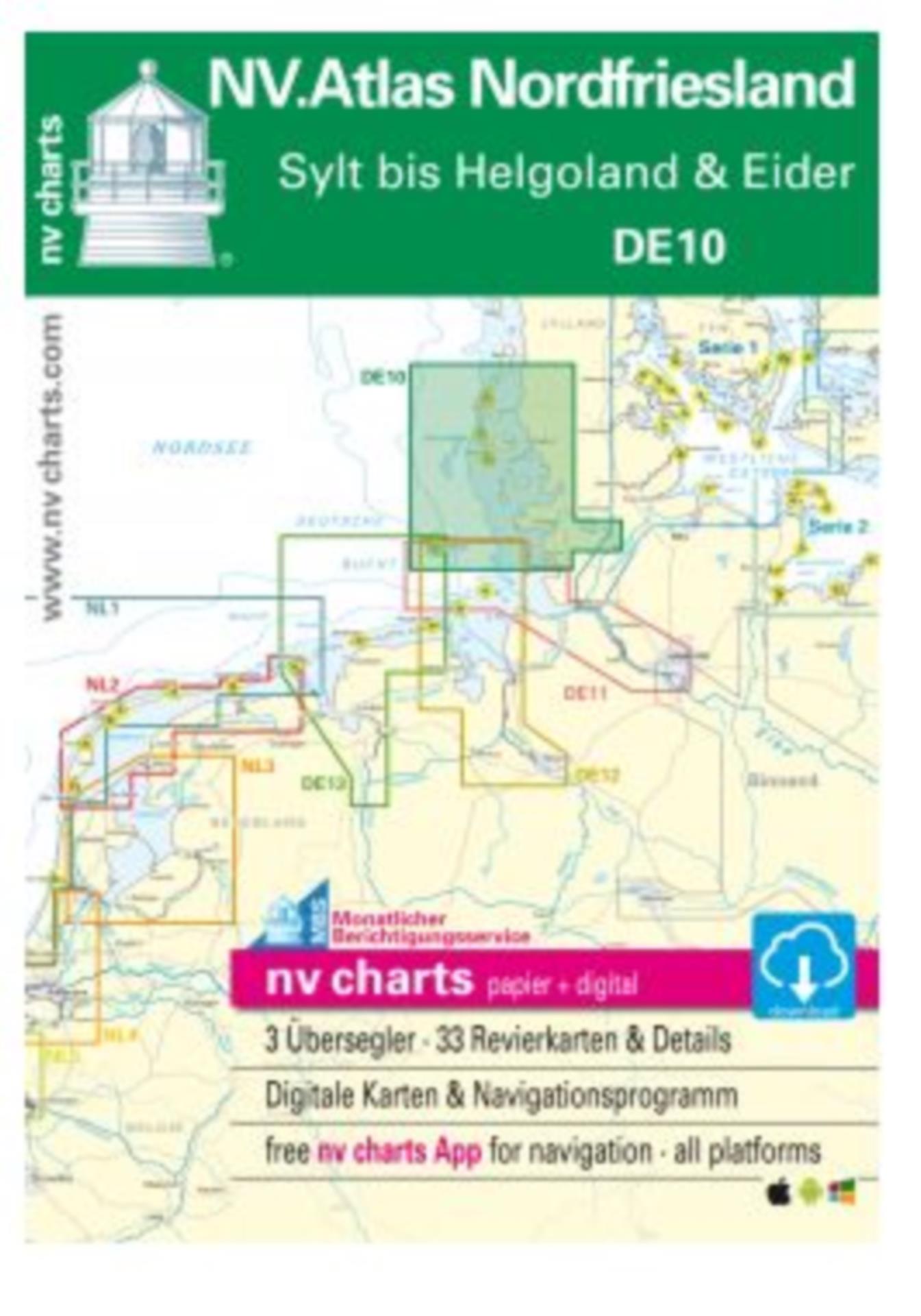 Nautischer Verlag NV Atlas Nordfriesland DE10 - Sylt bis Helgoland & Eider 