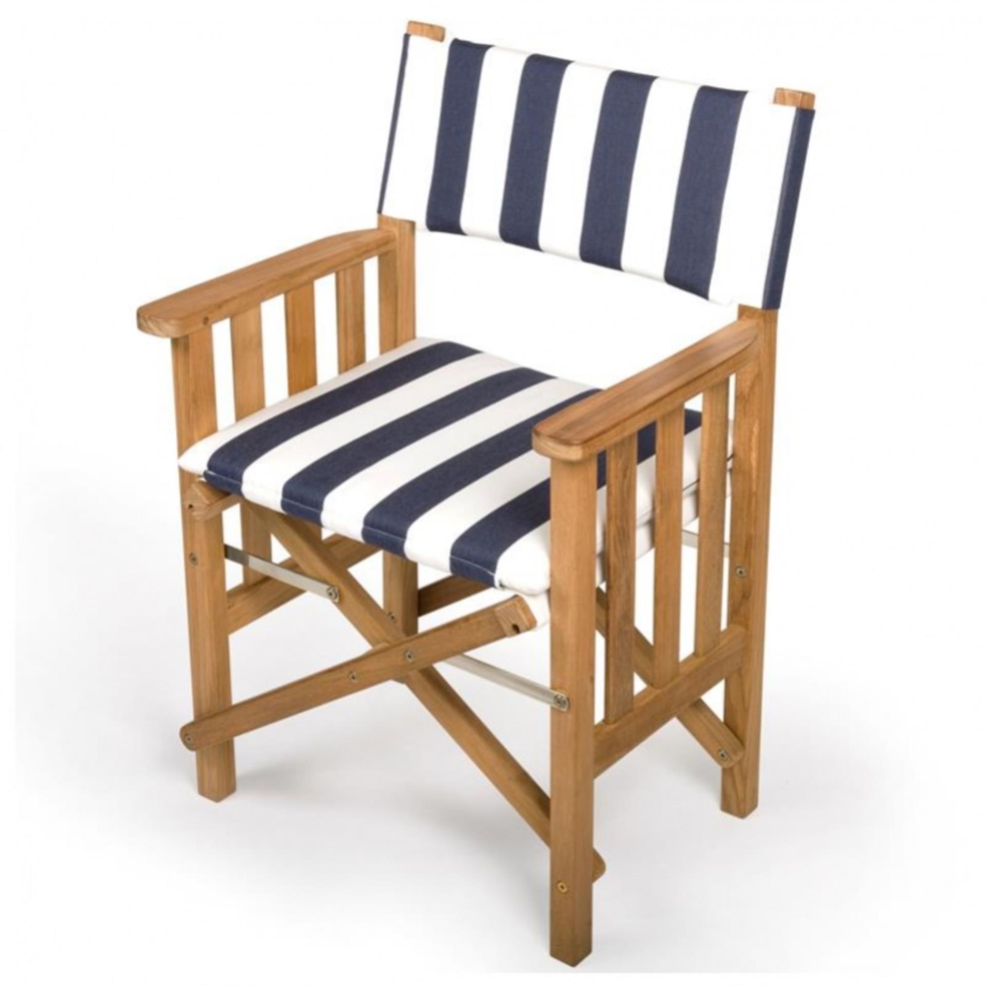 ARC Marine Regiestuhl II Deluxe geölt weiß/navy