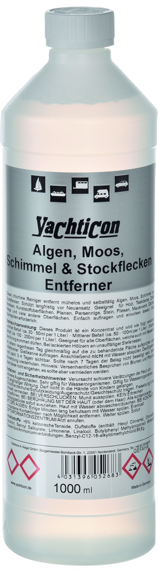 Yachticon Schimmel & Stockflecken Entferner,1 Liter