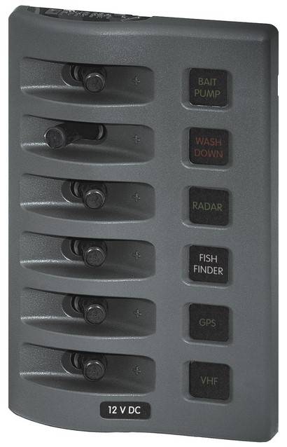 Blue Sea Wasserdichte Schalter Tafel mit 6 Schaltern