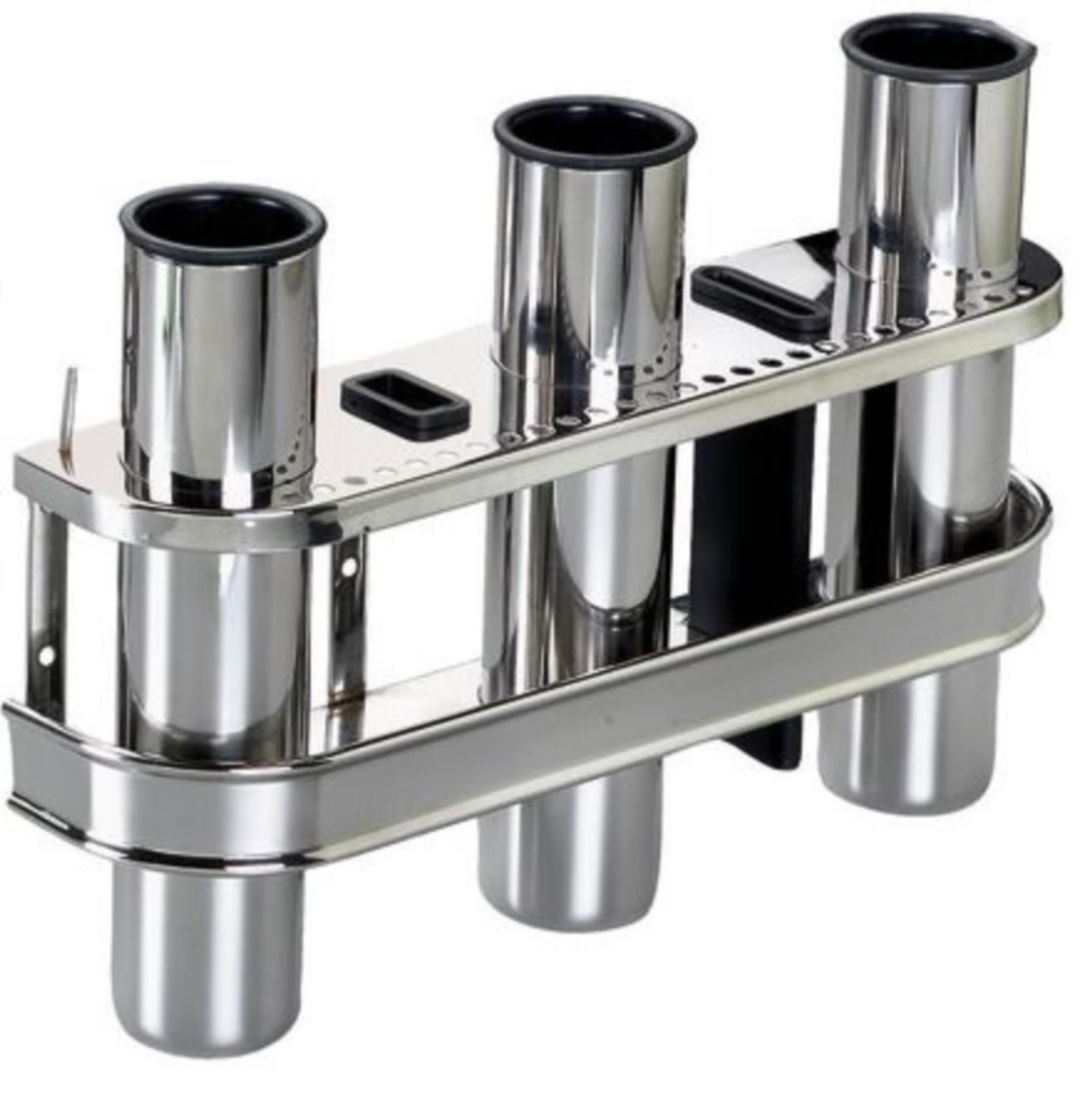 Osculati Angelrutenhalter Edelstahl Dreifach, 280 x 235 mm