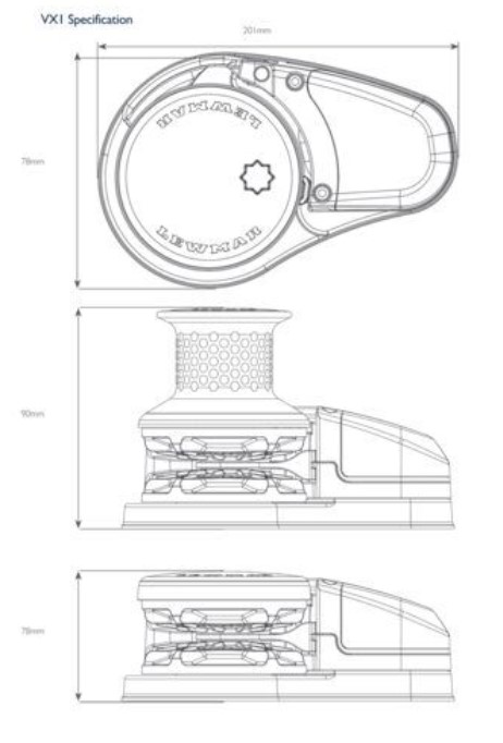 Lewmar Ankerwinde VX1, 500 W - Kettenspill 8 mm 