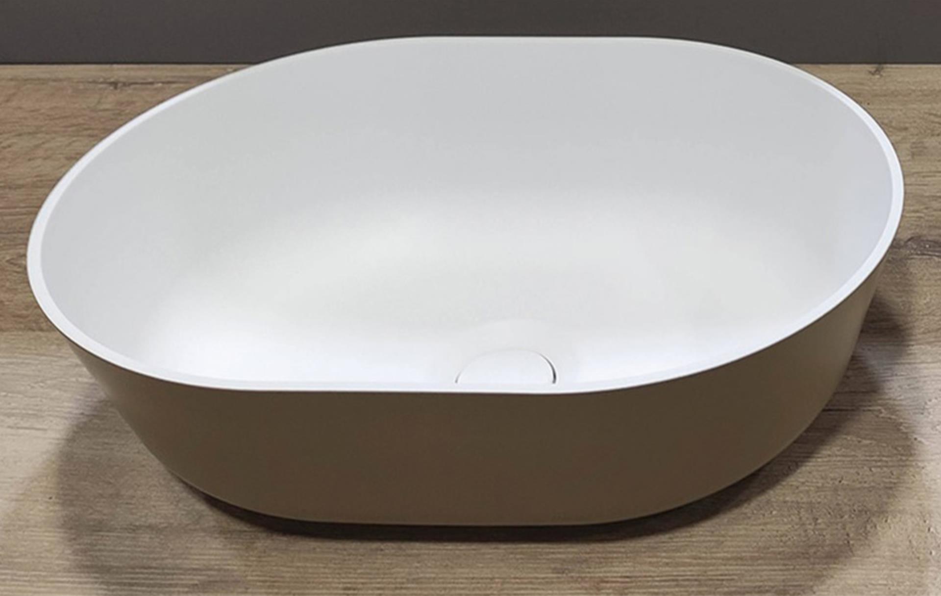 Aufsetzbares Waschbecken beige, oval 350 x 260 mm