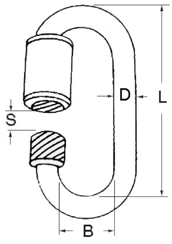 Osculati Schotschäkel mit Schraubverschluss 5,0 mmØ