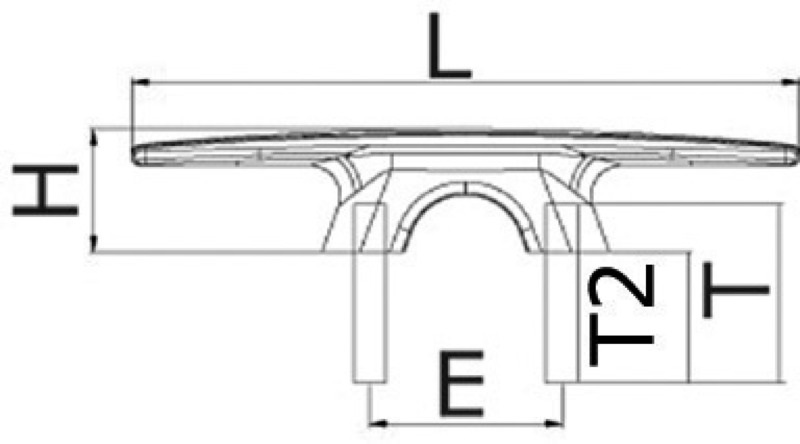 Osculati Klampe Aero 258 mm, Aluminium