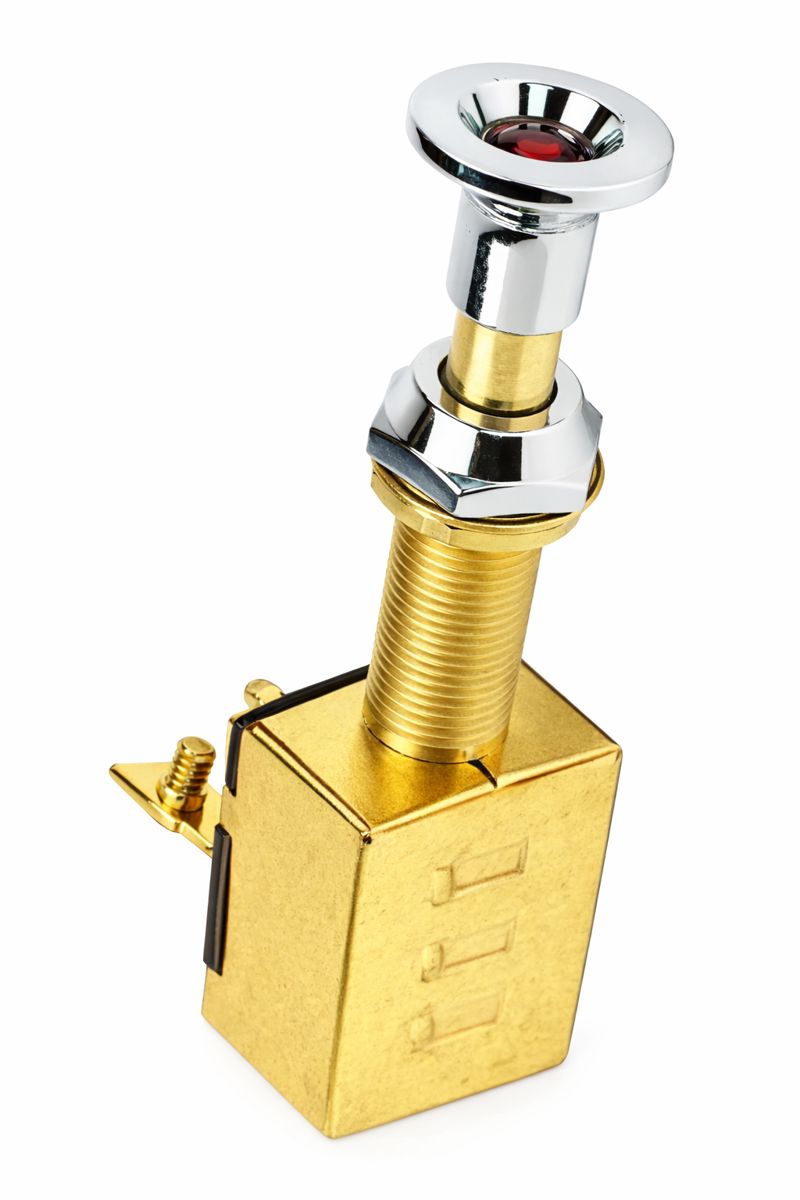 Osculati 2-Position On - Off Druck- / Zugschalter mit Lampe, rotes Licht