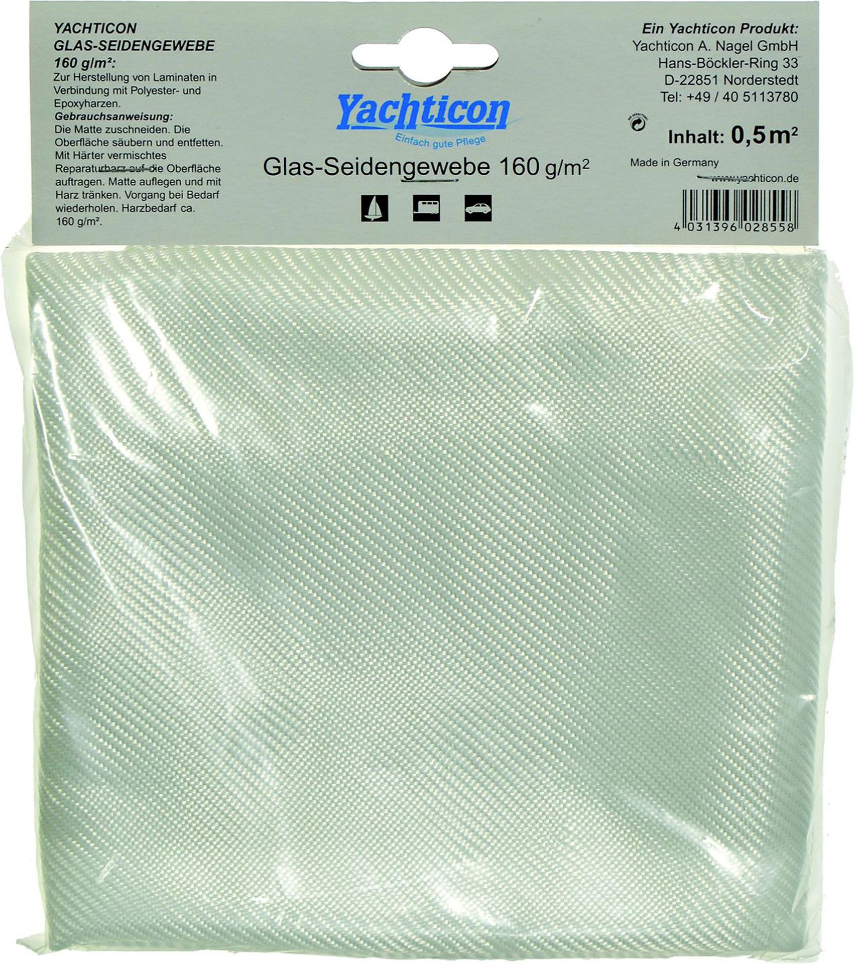 Yachticon Glasseidengewebe 160 gr. / 1,0 m²