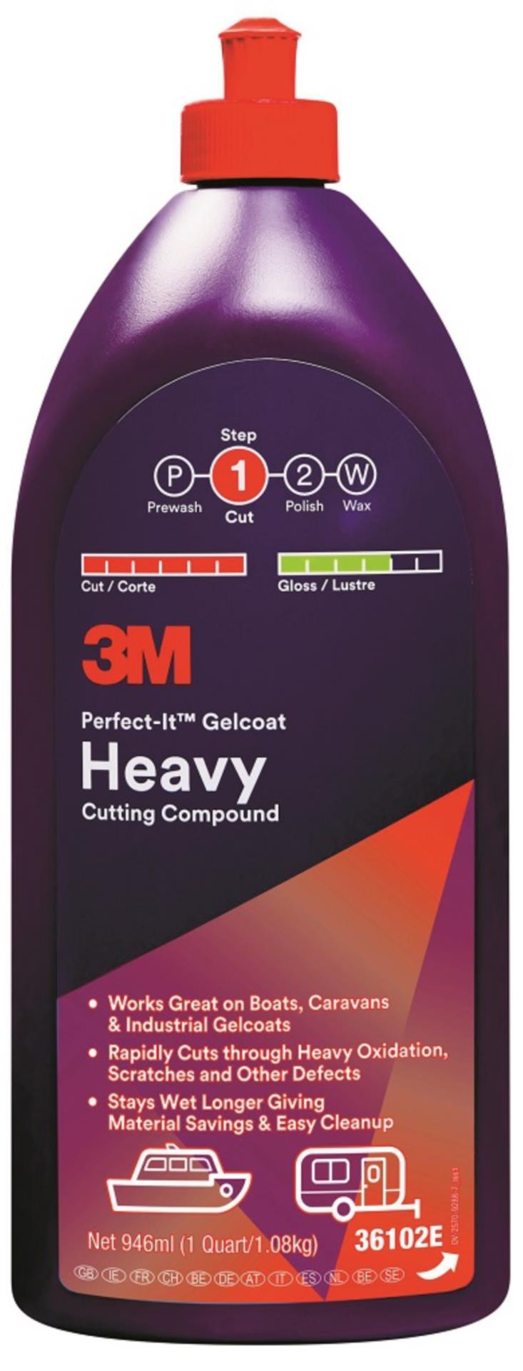 3M Gelcoat Heavy Cutting Compound, 946 ml