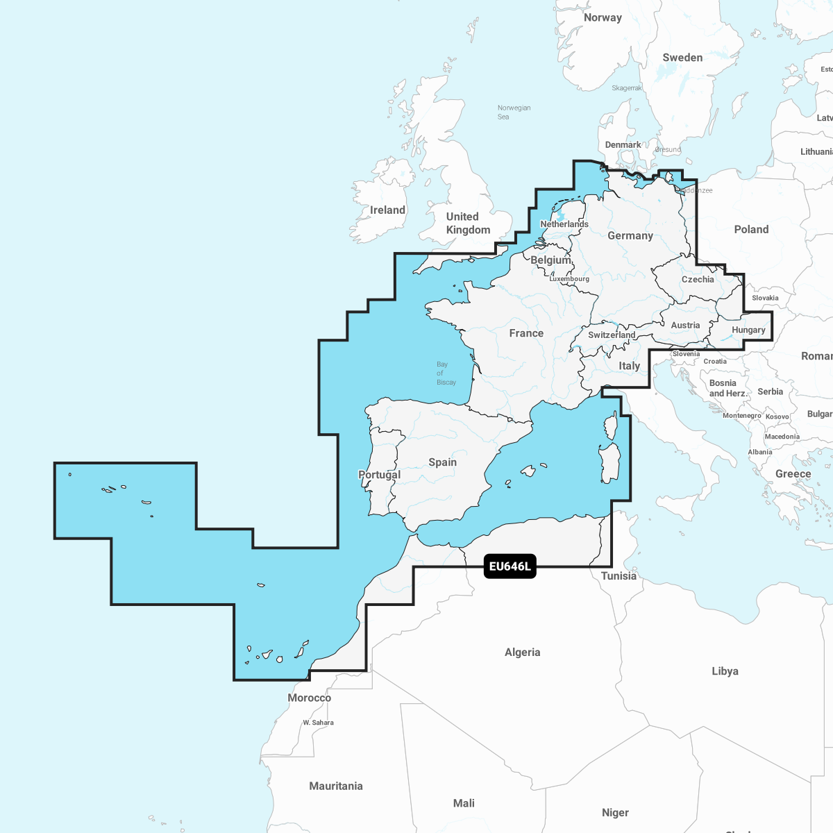 NAVIONICS+ EU646L Europe,Central & West