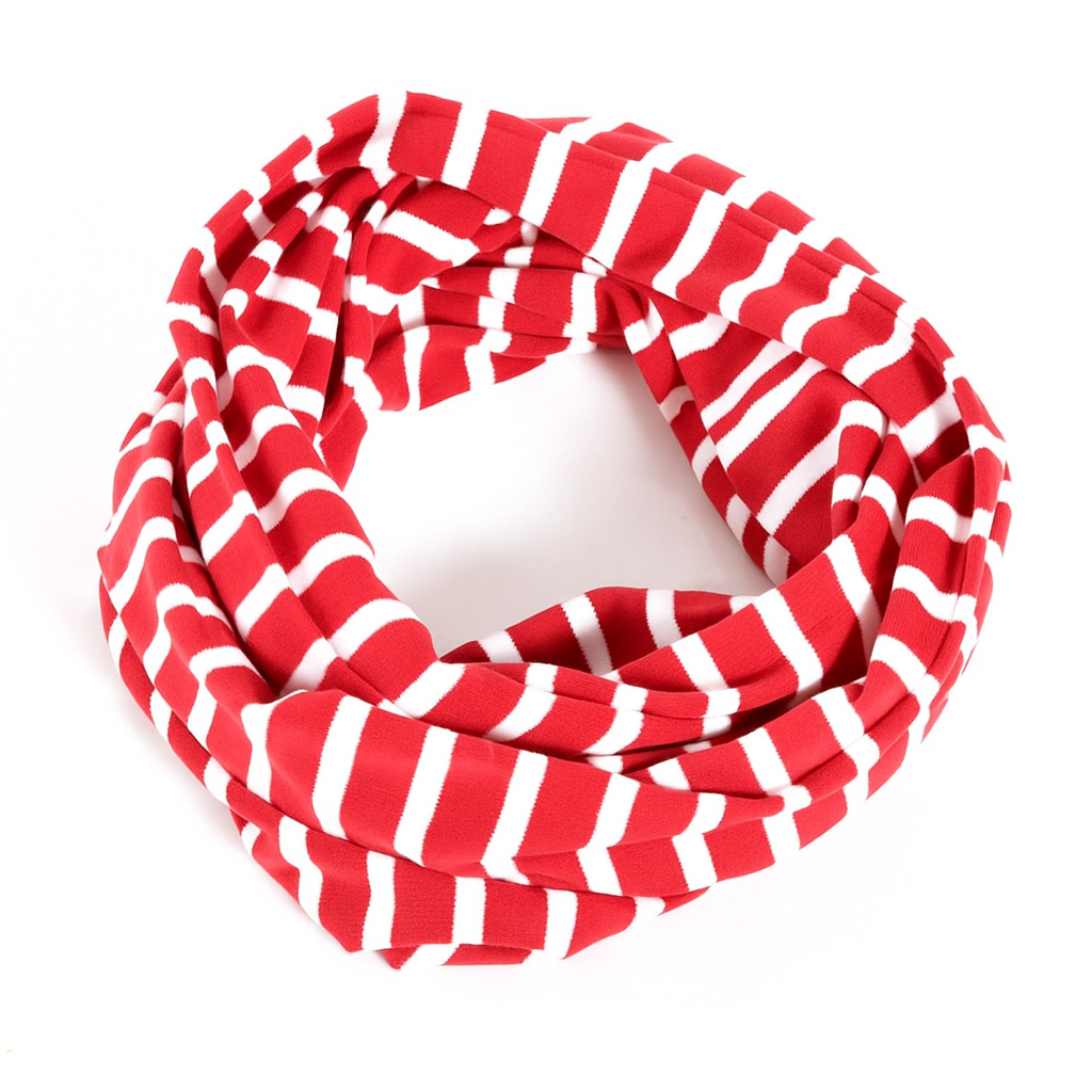 Modas Loopschal doppellagig, rot / weiß