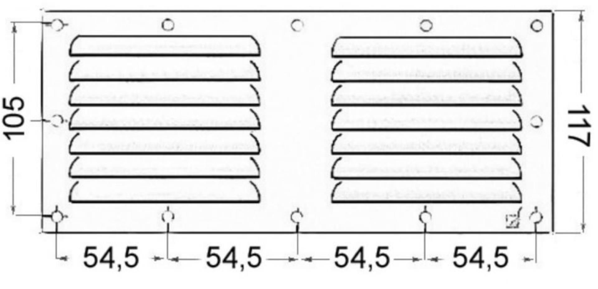 Osculati Edelstahl Lamellenlüfter, 115 x 230 mm Osculati Edelstahl Lamellenlüfter, 115 x 230 mm
