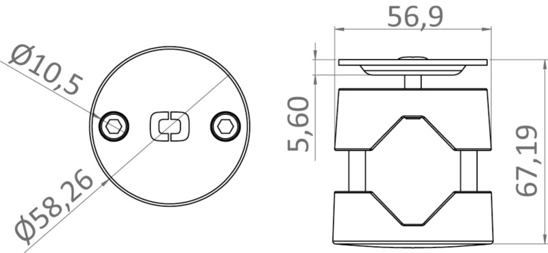 Osculati Rohrklemme für Easy Fenderkorb, Edelstahl (22 / 30 mmØ)