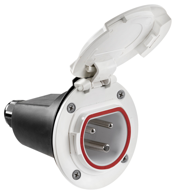 Osculati Landstrom Steckdose Cruiser 3P, 32 A / 230 V (Deckel Weiss) Osculati Landstrom Steckdose Cruiser 3P, 32 A / 230 V (Deckel Weiss)