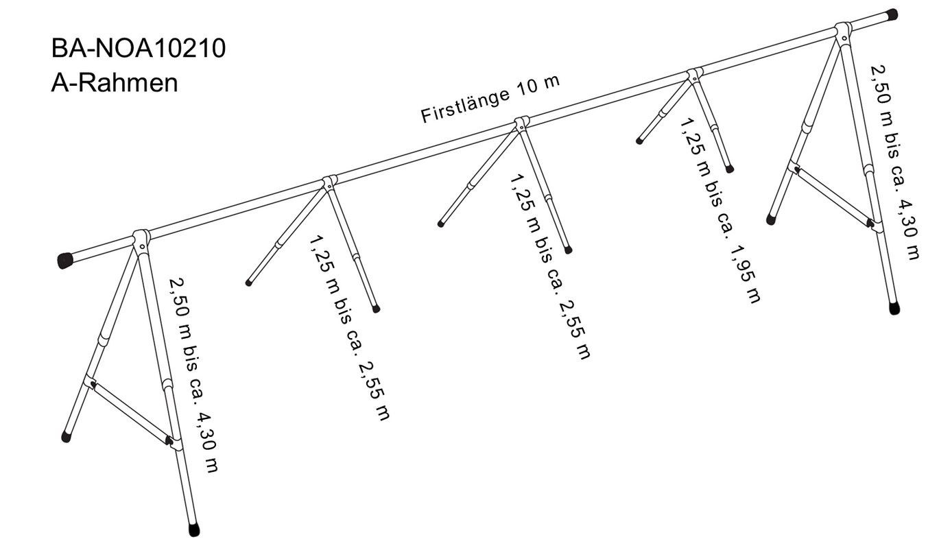 NOA A-Gestell für Abdeckplanen Länge 10 Meter  NOA A-Gestell für Abdeckplanen Länge 10 Meter
