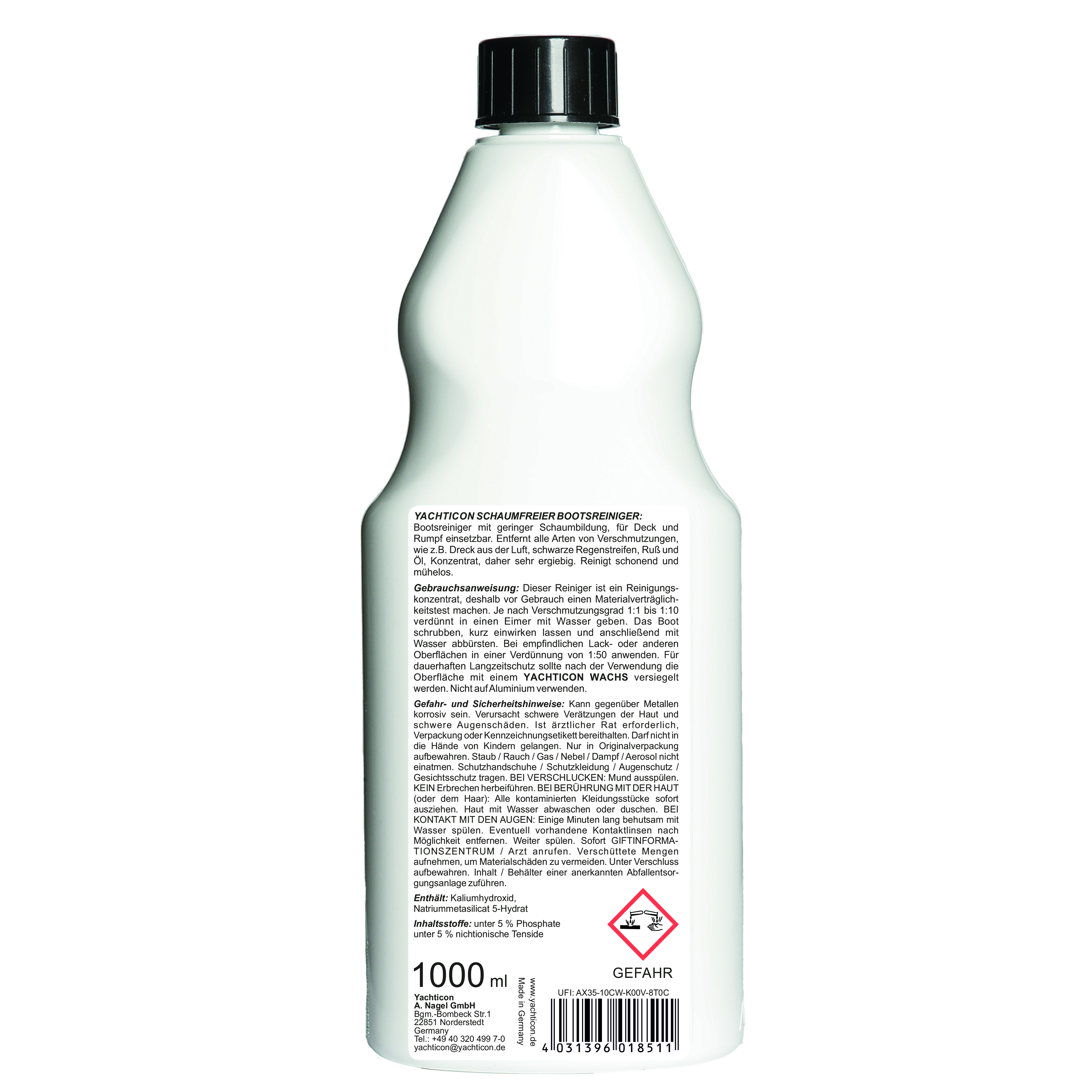 Yachticon Schaumfreier Bootsreiniger, 1 Liter