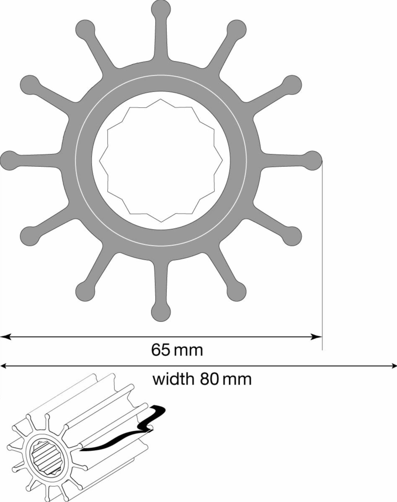 Johnson Impeller Neopren für Pumpe F75 (09-821B) Johnson Impeller Neopren für Pumpe F75 (09-821B)