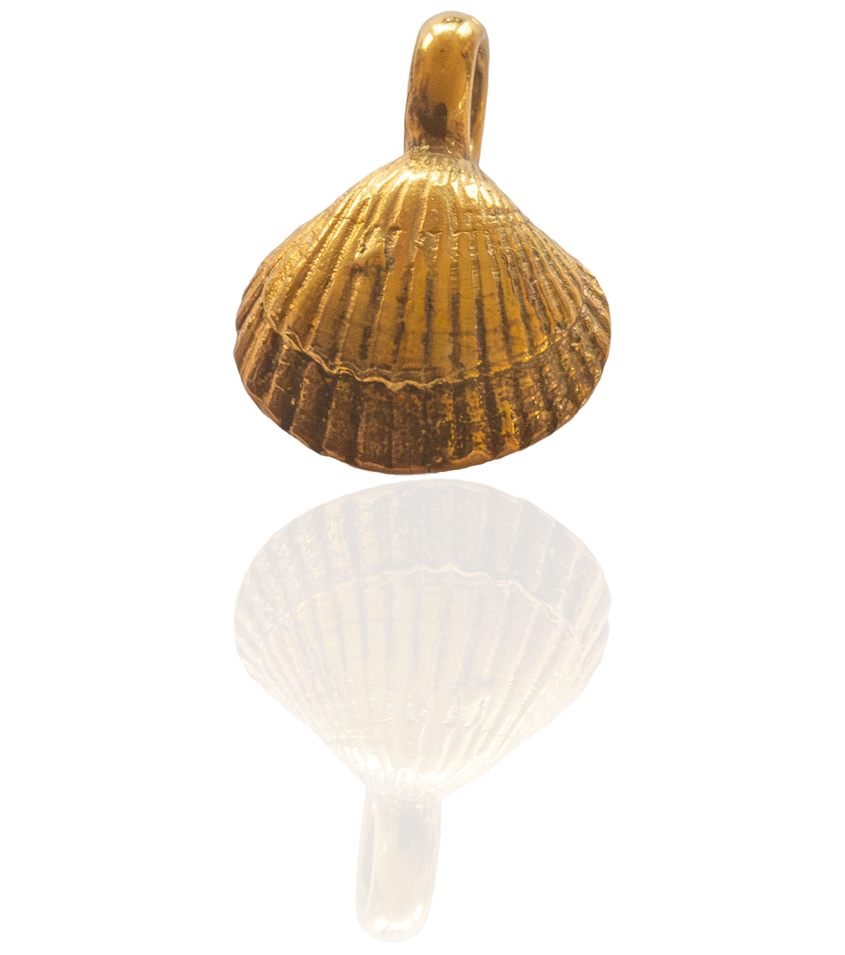 WattenLiebe Herzmuschel Kettenanhänger 925/- Silber vergoldet (Größe18 mm)