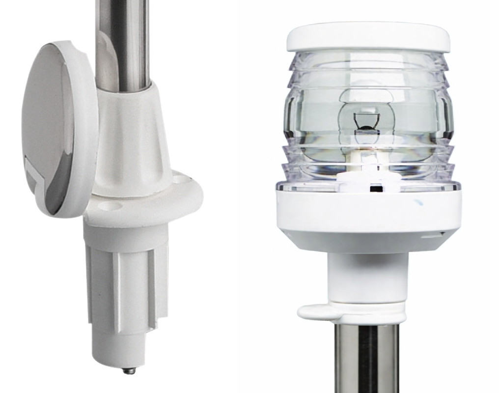 Osculati Lampenmast Edelstahl 100 cm (Einbau), weiß Rundumlicht LED