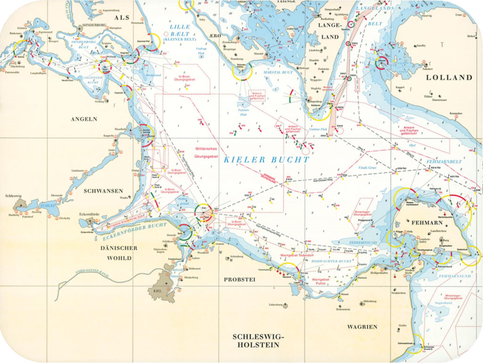 Navyline Seekarten Tischset 400 x 300 mm, Kieler Bucht
