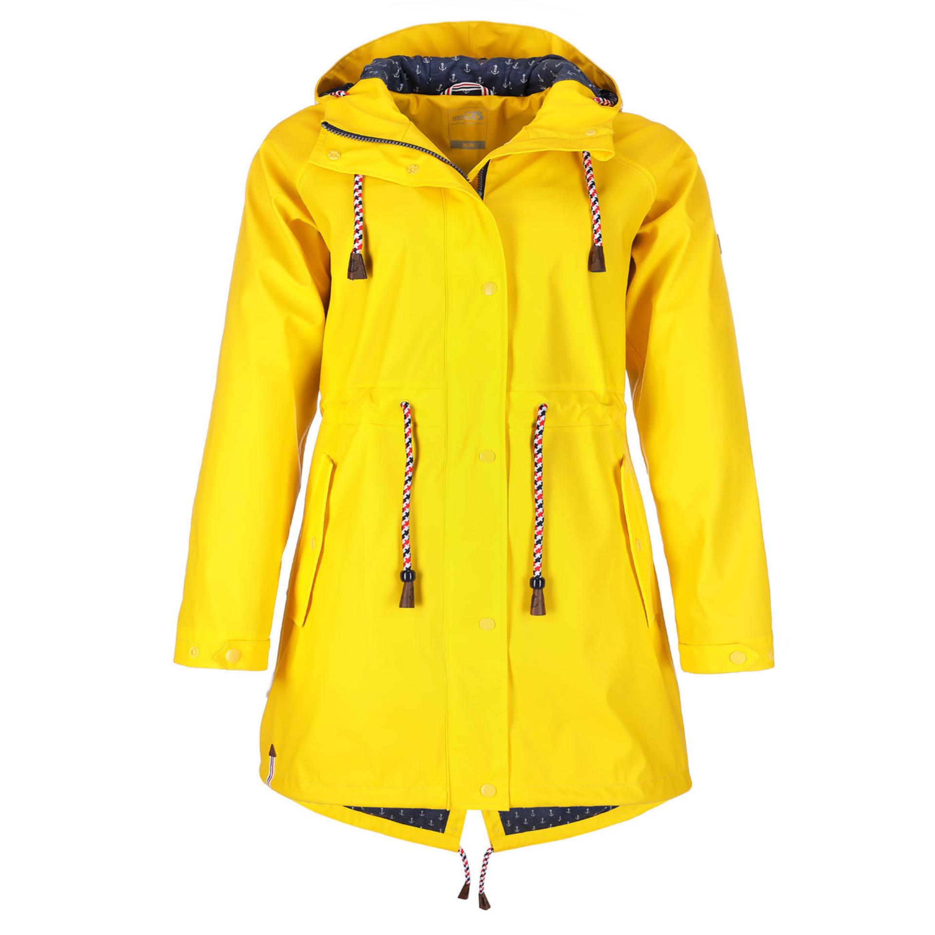 Modas Damen-PU-Regenjacke gelb, Größe 36