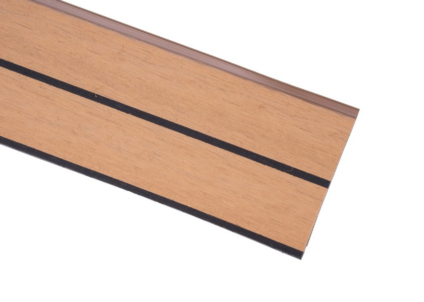 Flexiteek / Isiteek Isiteek 45 mm Doppelstreifen mit schwarzer Fuge, 1 m² = ca.11 Meter