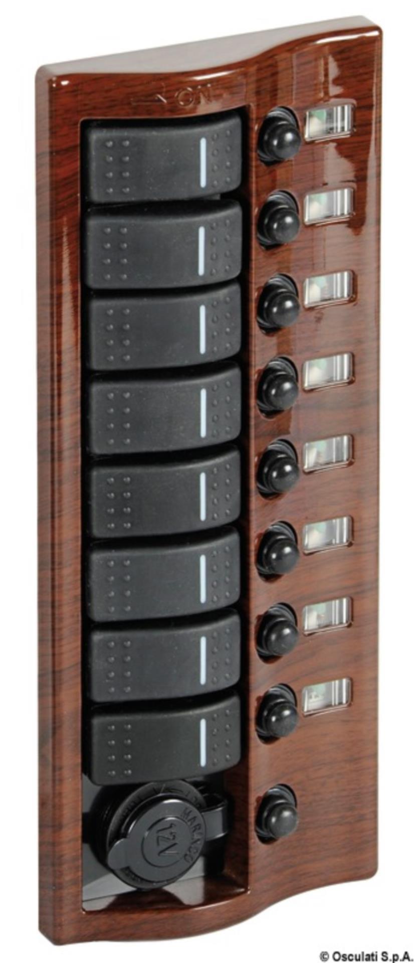 Osculati Schaltpanel 8er Elegance, Mahagoni