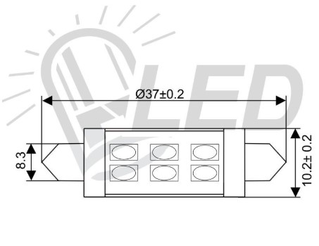 Osculati LED Sofitteneinsatz weiß, 6 LED - 12 V / 12,2 x 37mm