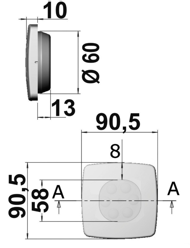 Osculati LED Einbauleuchte Square, 90,5 x 90,5 x 13 mm Osculati LED Einbauleuchte Square, 90,5 x 90,5 x 13 mm