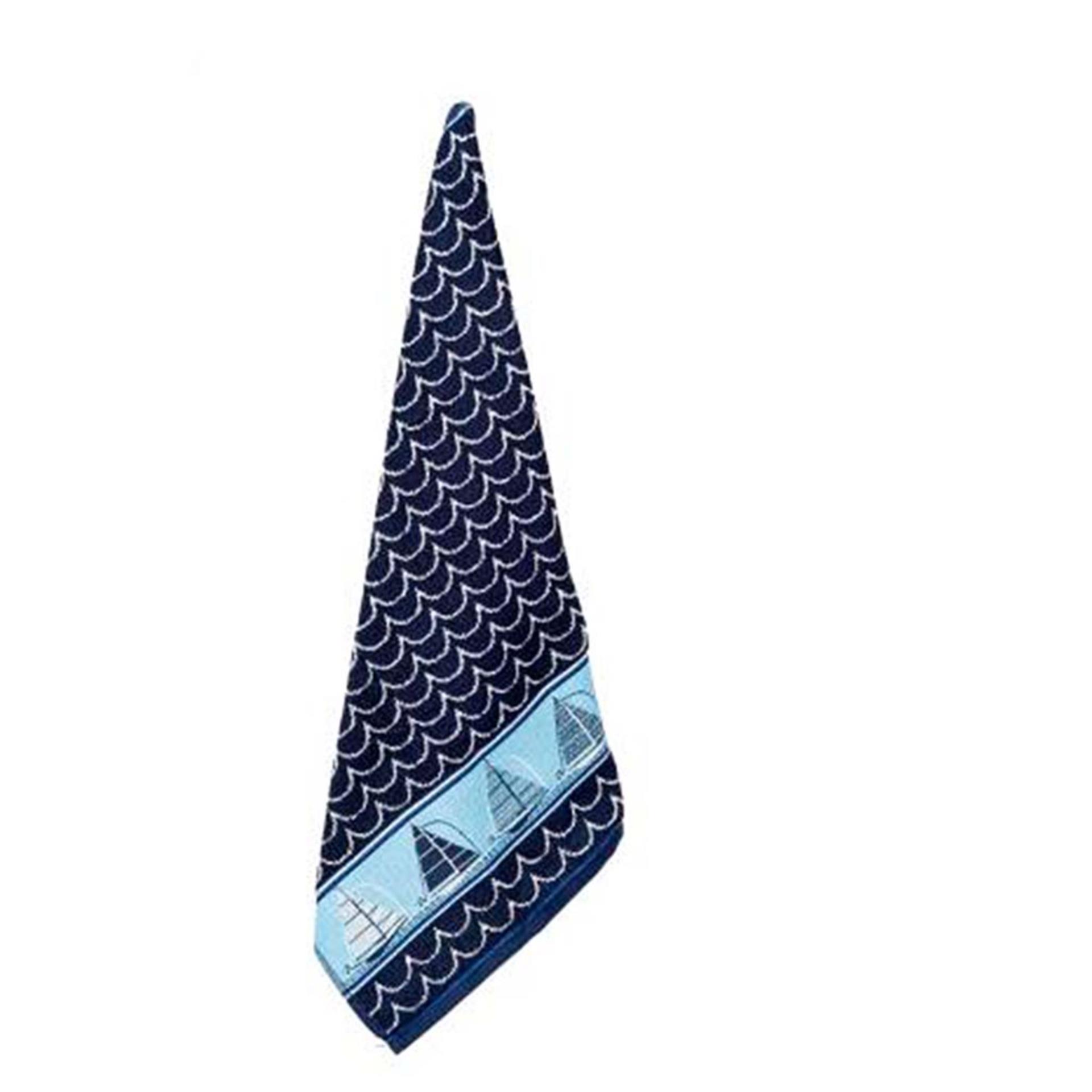 Marine Buisness Handtuch mit Bootmotiv, 60 x 53 cm (Baumwolle)