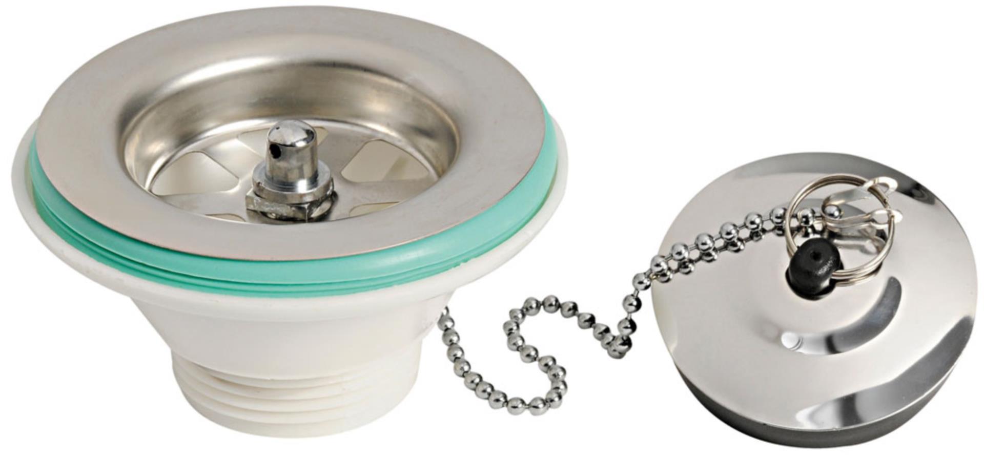 Osculati Ablaufstutzen (Ersatz) 70 mmØ mit Stöpsel  für Edelstahlbecken