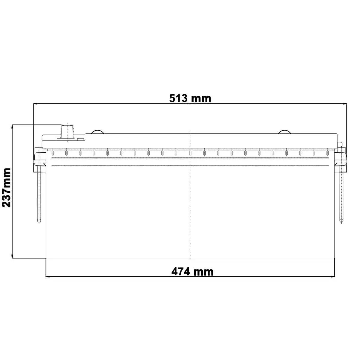 Vetus AGM Batterie 185 Ah, 514 x 274 x 242 mm, 56,2 kg Vetus AGM Batterie 185 Ah, 514 x 274 x 242 mm, 56,2 kg