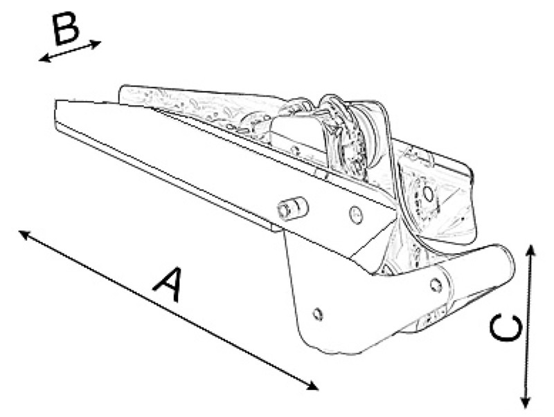Osculati Leichte Bugrolle Compact mit Wippe für 15 kg (400 x 80 x 80 mm)